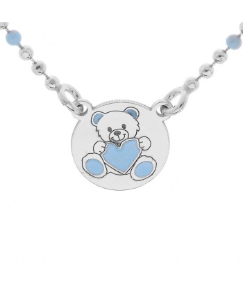 Ourson Bleu - Argent - Collier des créatures d'habitude