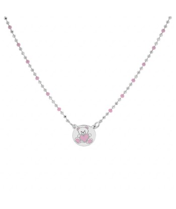 Ourson Rose - Argent - Collier de la marque