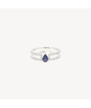 Bague Sapphire Pear and Diamond Modern vente chaude votre 