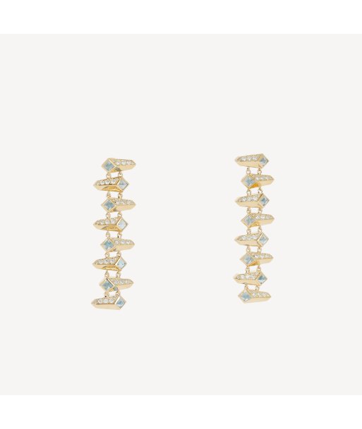 Boucles d'oreilles Edgy Glam Blue Topaz Véritable concentré