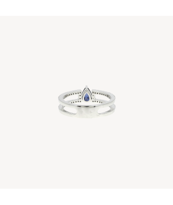 Bague Sapphire Pear and Diamond Modern vente chaude votre 