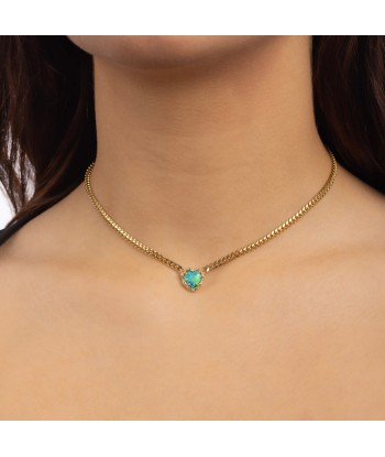 Collier Baby Premium Opal Heart Cuban les ctes