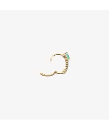 Pear Emerald and Baguette White Diamond Hoop JUSQU'A -70%! 