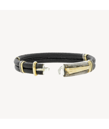 Bracelet Misani 5mm Leather with Gold & Silver Fin de série