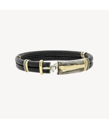 Bracelet Misani 5mm Leather with Gold & Silver Fin de série