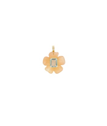 Pendentif Fleur Cornaline et Topaze pas cher