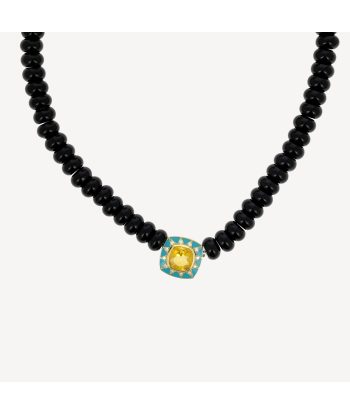 Collier Stella 4 Onyx et Citrine livraison gratuite