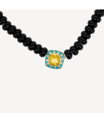 Collier Stella 4 Onyx et Citrine livraison gratuite