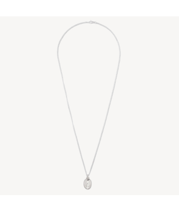 Gudo Oval Necklace Silver White Diamond Detail Venez acheter